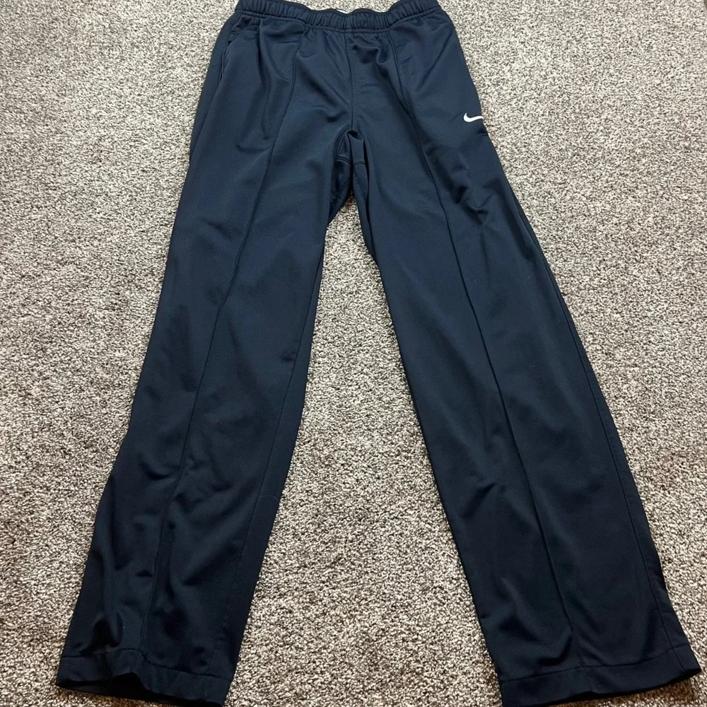 Nike Pants Mens M Track Black White Swoosh Logo Athletic Comfort